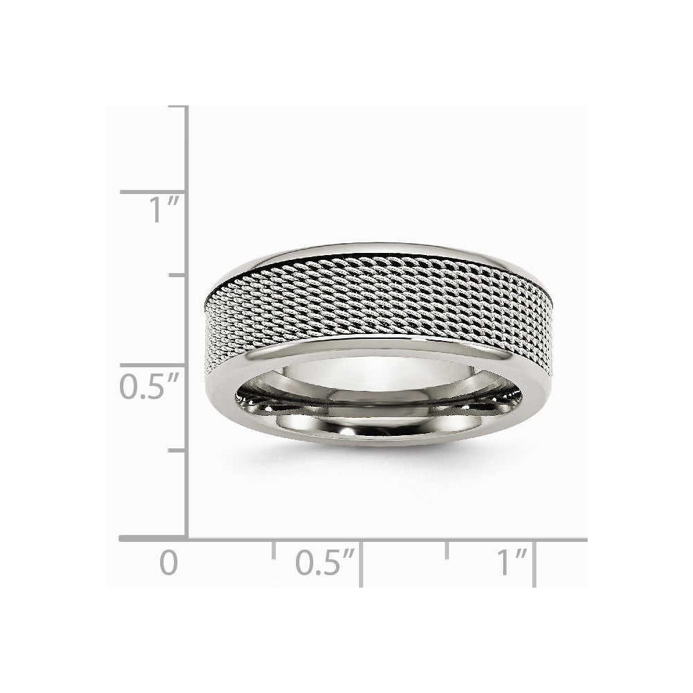 Stainless Steel Base with Steel Mesh Center 8mm Band