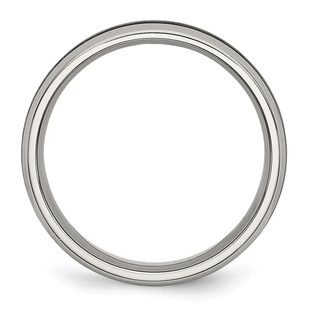 Carbon Fiber Inlay Band in Stainless Steel, 6mm