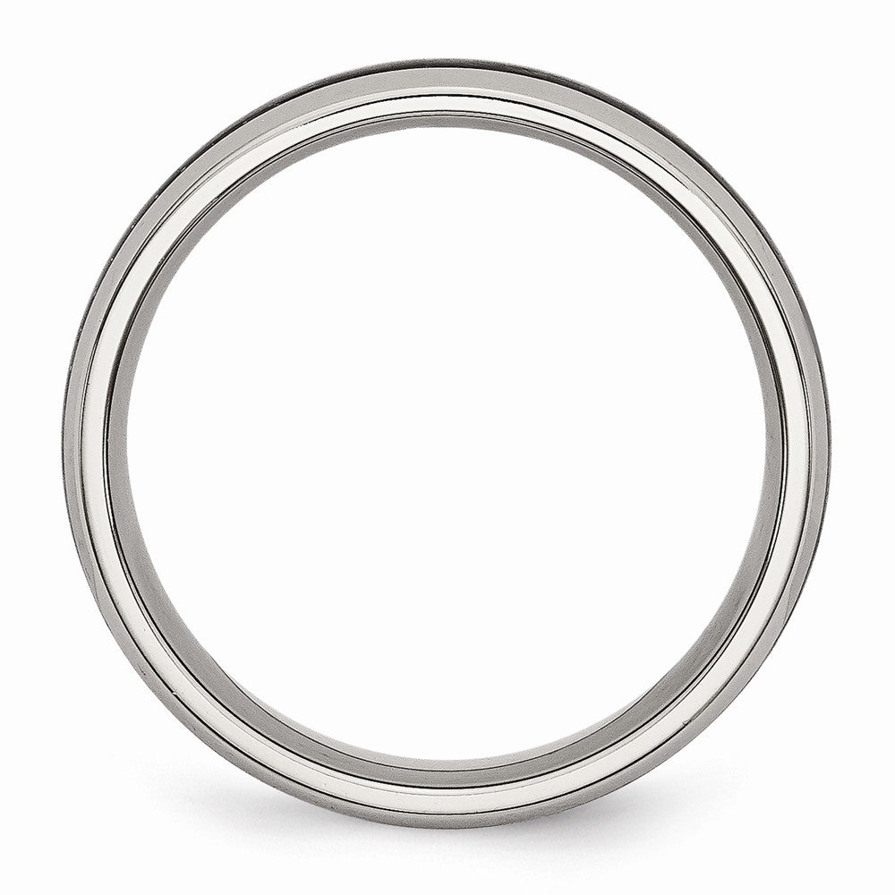 Carbon Fiber Inlay Wedding Band in Stainless Steel, 6mm
