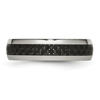Carbon Fiber Inlay Band in Stainless Steel, 6mm