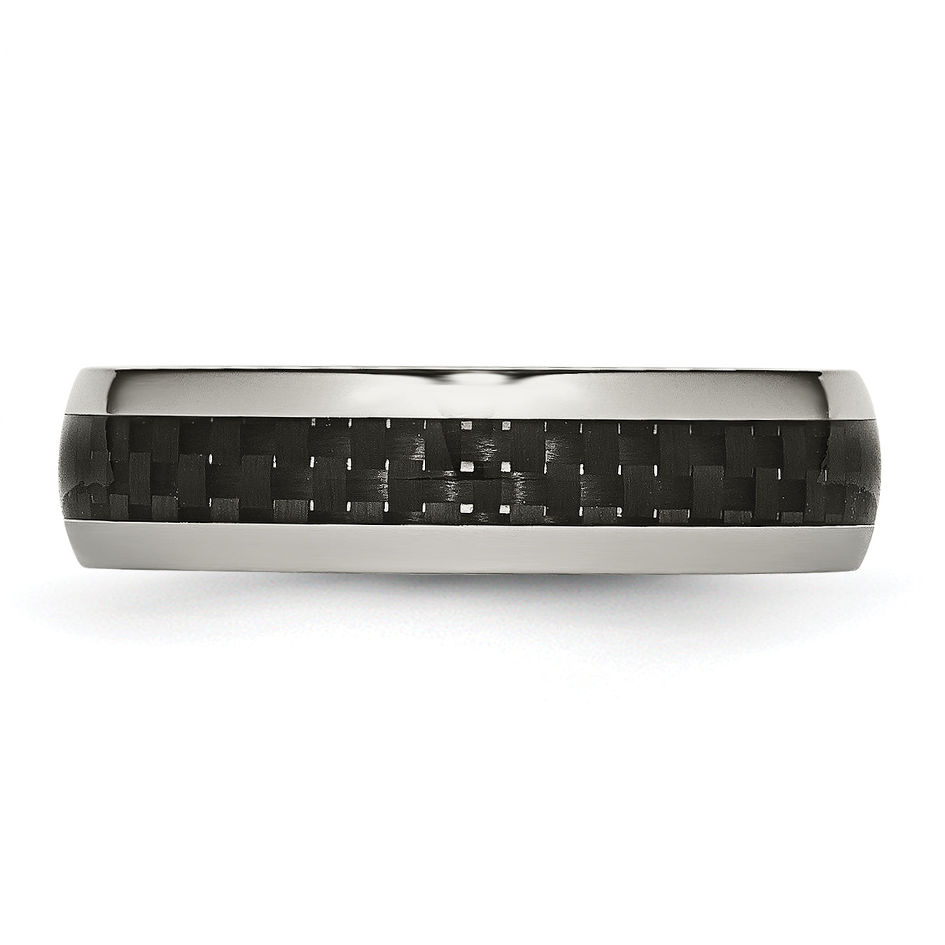 Carbon Fiber Inlay Band in Stainless Steel, 6mm