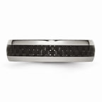 Carbon Fiber Inlay Wedding Band in Stainless Steel, 6mm