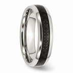 Carbon Fiber Inlay Wedding Band in Stainless Steel, 6mm