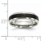 Carbon Fiber Inlay Band in Stainless Steel, 6mm