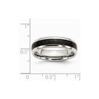 Stainless Steel Polished w/ Black Carbon Fiber Inlay 6mm Band