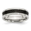 Sophia Jewelers 6mm Stainless Steel Ring with Black Carbon Fiber Inlay, Engravable Elegance