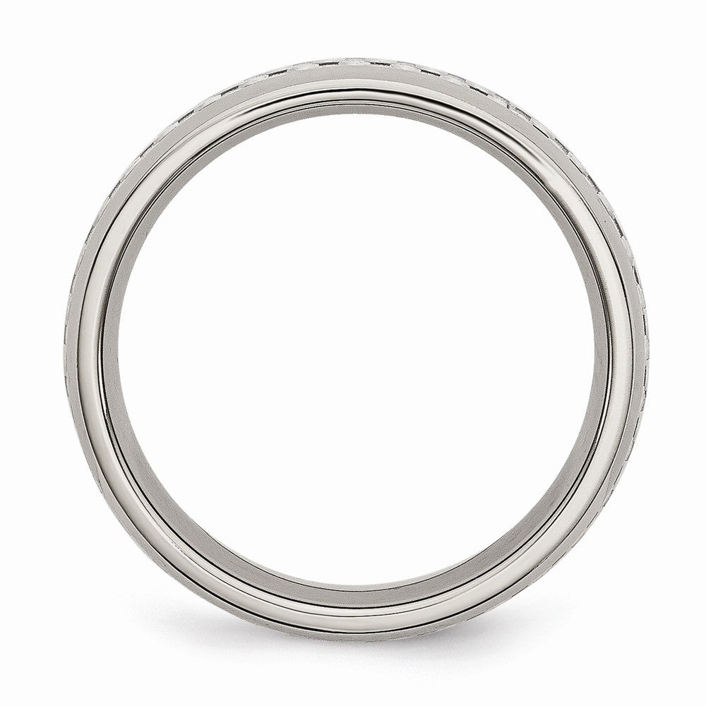 Carbon Fiber Inlay Wedding Band in Stainless Steel, 6mm Secondary image