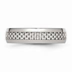 Carbon Fiber Inlay Wedding Band in Stainless Steel, 6mm