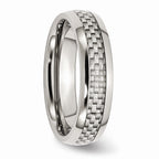 Carbon Fiber Inlay Wedding Band in Stainless Steel, 6mm