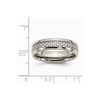 Stainless Steel Polished w/ Grey Carbon Fiber Inlay 6mm Band
