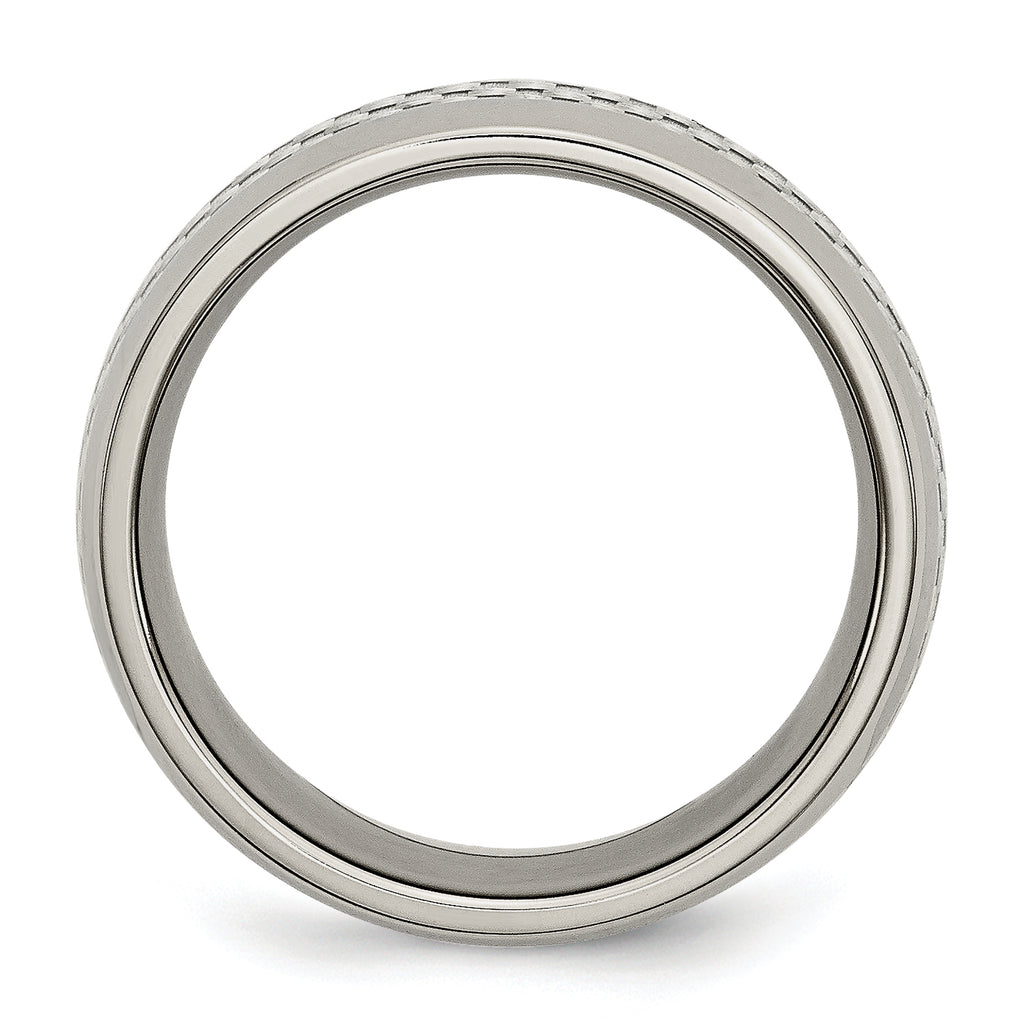 Carbon Fiber Inlay Wedding Band in Stainless Steel, 8mm