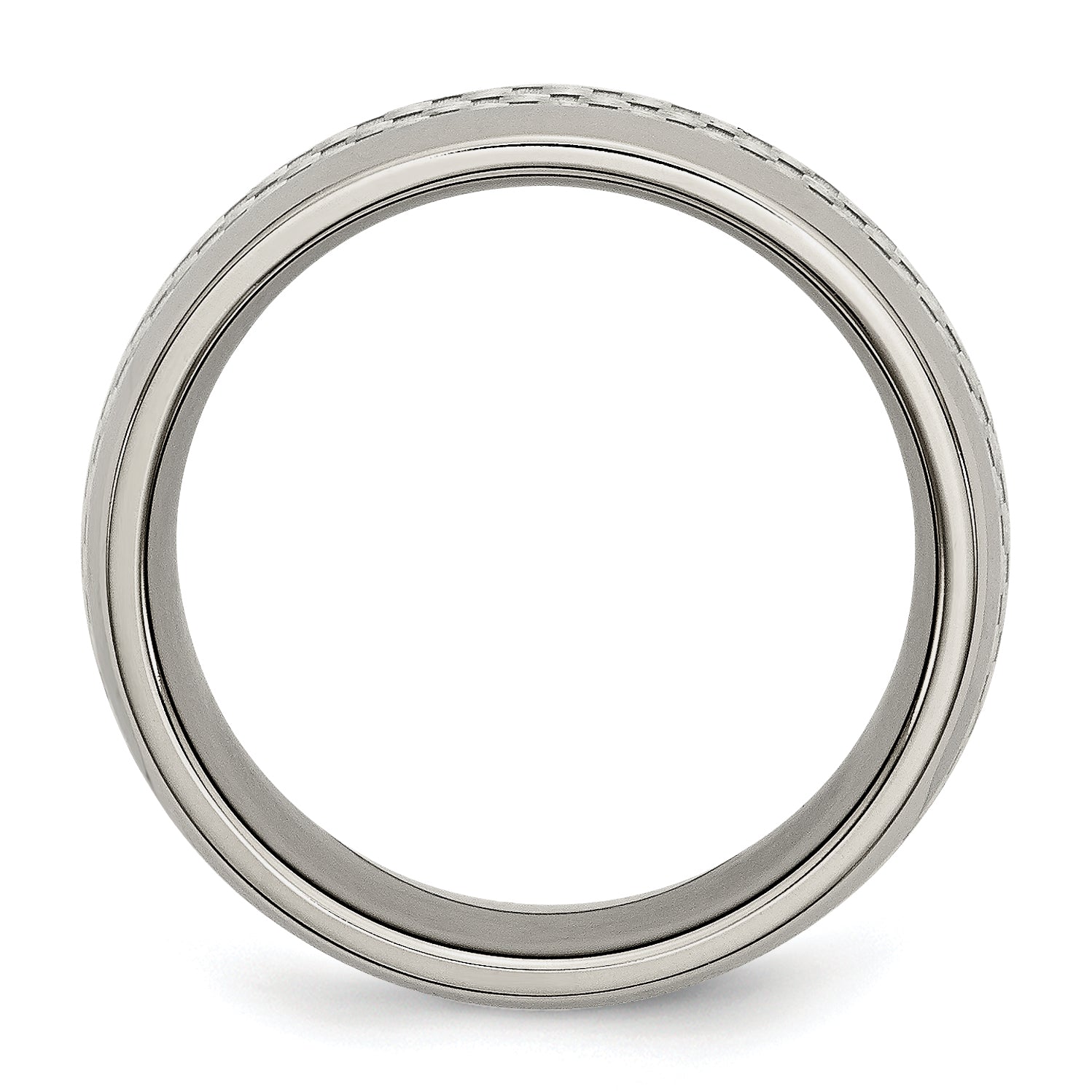 Carbon Fiber Inlay Wedding Band in Stainless Steel, 8mm