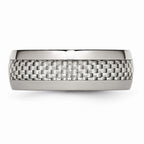 Carbon Fiber Inlay Wedding Band in Stainless Steel, 8mm