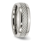 Carbon Fiber Inlay Wedding Band in Stainless Steel, 8mm