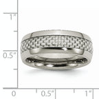 Carbon Fiber Inlay Wedding Band in Stainless Steel, 8mm