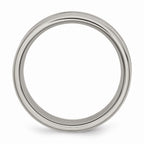 Sophia Jewelers Stainless Steel Band with Grey Carbon Fiber Inlay, 8mm Polished Modern Ring