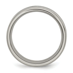 Stainless Steel Polished With Grey Carbon Fiber Inlay 8mm Band