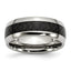 Carbon Fiber Inlay Wedding Band in Stainless Steel, 8mm