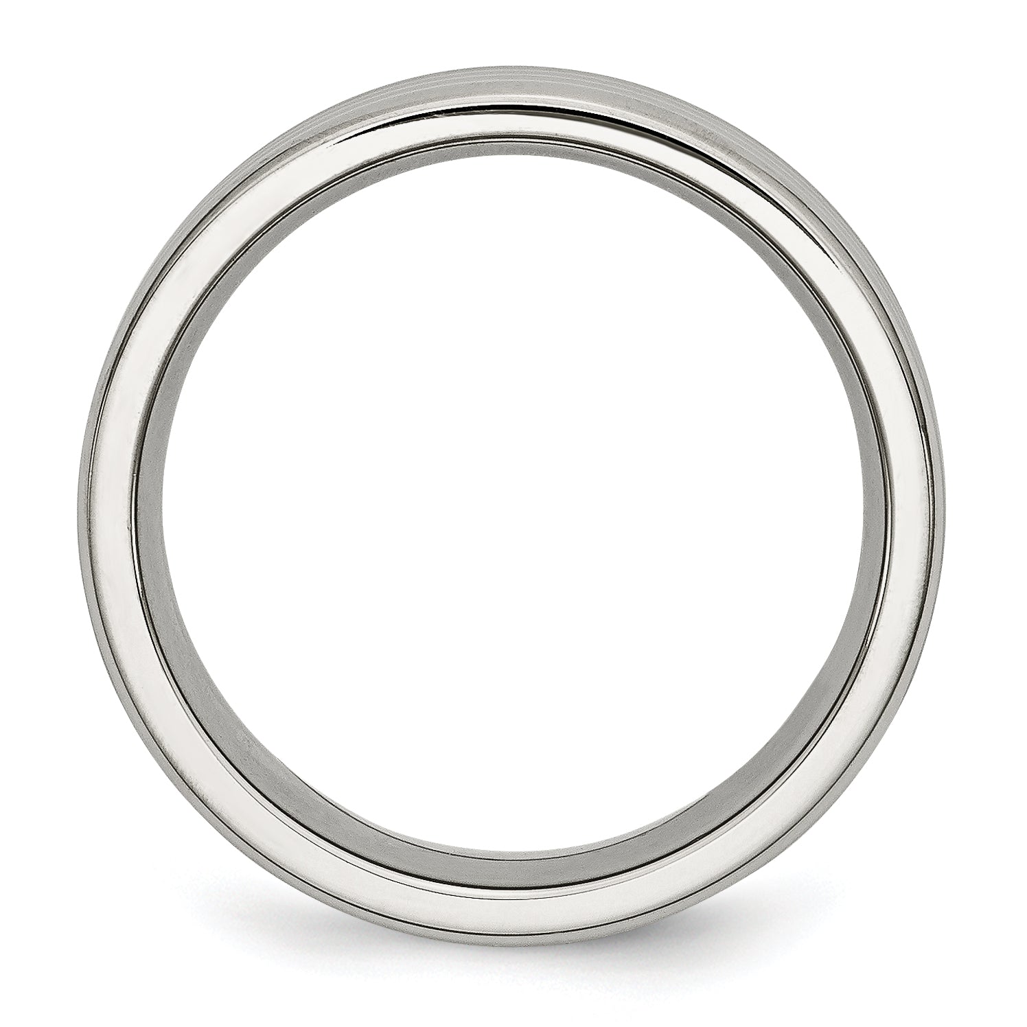 Grooved Comfort-Fit Wedding Band in Stainless Steel, 8mm Secondary image