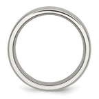 Grooved Comfort-Fit Wedding Band in Stainless Steel, 8mm
