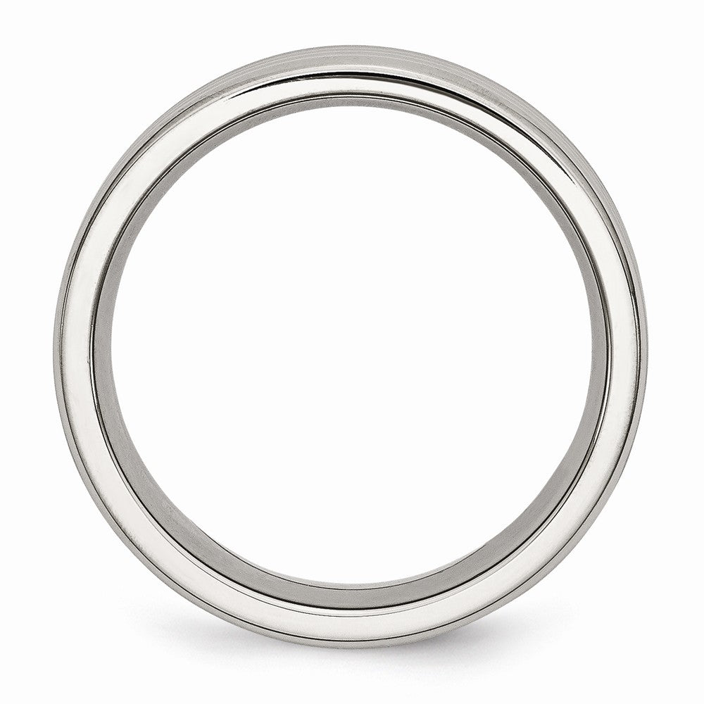 Stainless Steel Wedding Band with Grooved Design and Comfort Fit 8mm Secondary image