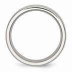Stainless Steel Wedding Band with Grooved Design and Comfort Fit 8mm