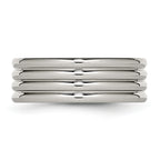 Grooved Comfort-Fit Wedding Band in Stainless Steel, 8mm