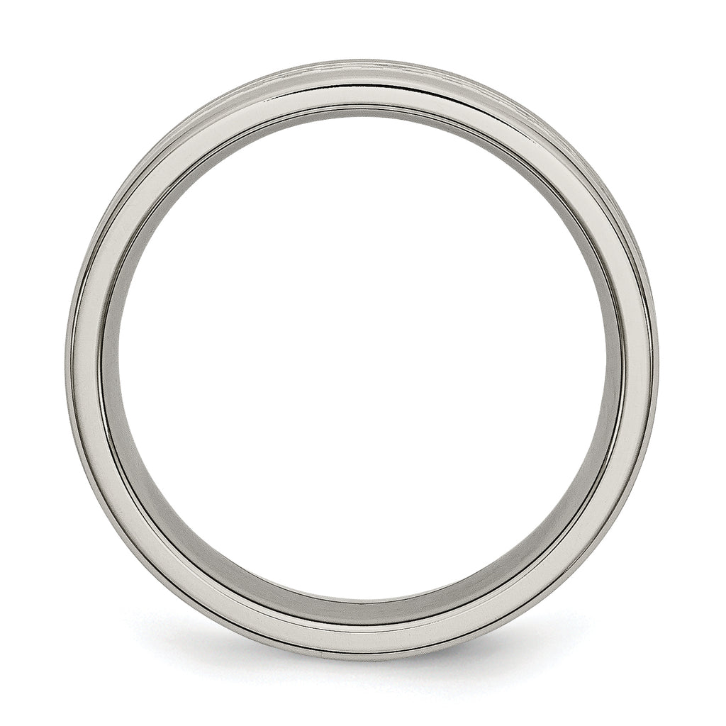 Carbon Fiber Inlay Wedding Band in Stainless Steel, 6mm