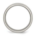 Carbon Fiber Inlay Wedding Band in Stainless Steel, 6mm