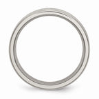 Sophia Jewelers Stainless Steel Ring with Engravable Grey Carbon Fiber Inlay