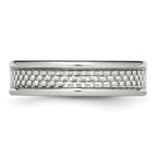 Carbon Fiber Inlay Wedding Band in Stainless Steel, 6mm