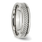 Carbon Fiber Inlay Wedding Band in Stainless Steel, 6mm