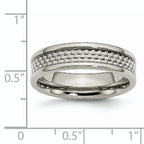 Carbon Fiber Inlay Wedding Band in Stainless Steel, 6mm