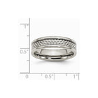 Stainless Steel Polished w/ Grey Carbon Fiber Inlay 6mm Band