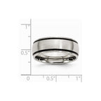 Stainless Steel Black Rubber 8mm Brushed Band