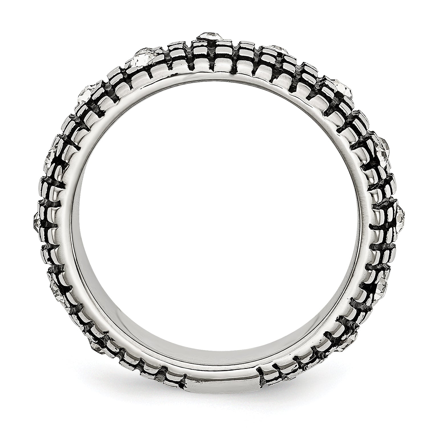 Crystal Band Ring in Stainless Steel, 10mm Secondary image
