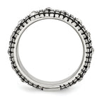 Crystal Band Ring in Stainless Steel, 10mm