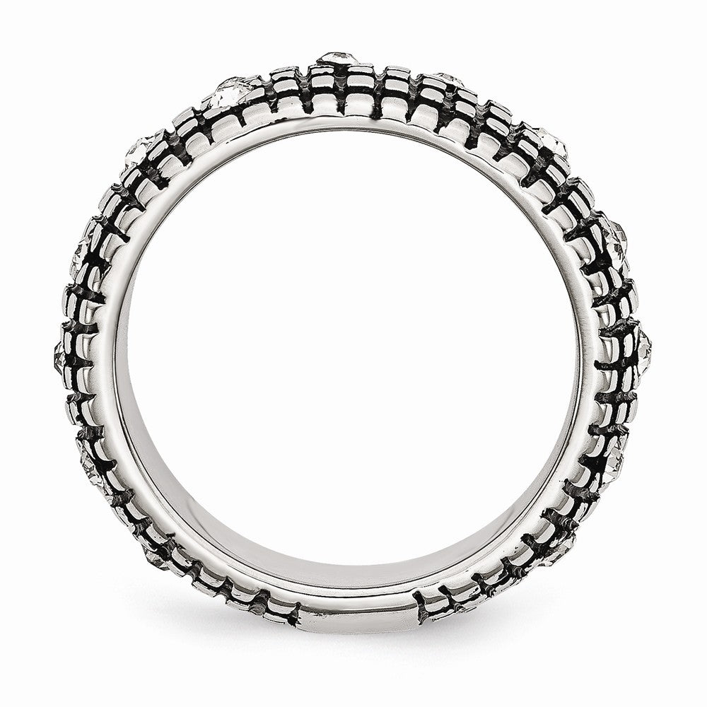 Crystal Band Ring in Stainless Steel, 10mm Secondary image