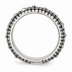 Crystal Band Ring in Stainless Steel, 10mm