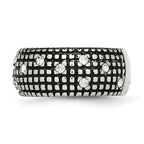 Crystal Band Ring in Stainless Steel, 10mm
