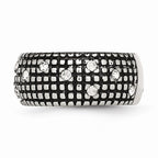 Crystal Band Ring in Stainless Steel, 10mm