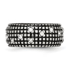 Crystal Band Ring in Stainless Steel, 10mm