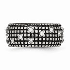 Crystal Band Ring in Stainless Steel, 10mm