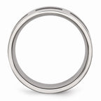 Sophia Jewelers Stainless Steel Black Rubber 8mm Engravable Flat Wedding Band