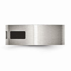 Sophia Jewelers Stainless Steel Black Rubber 8mm Engravable Flat Wedding Band