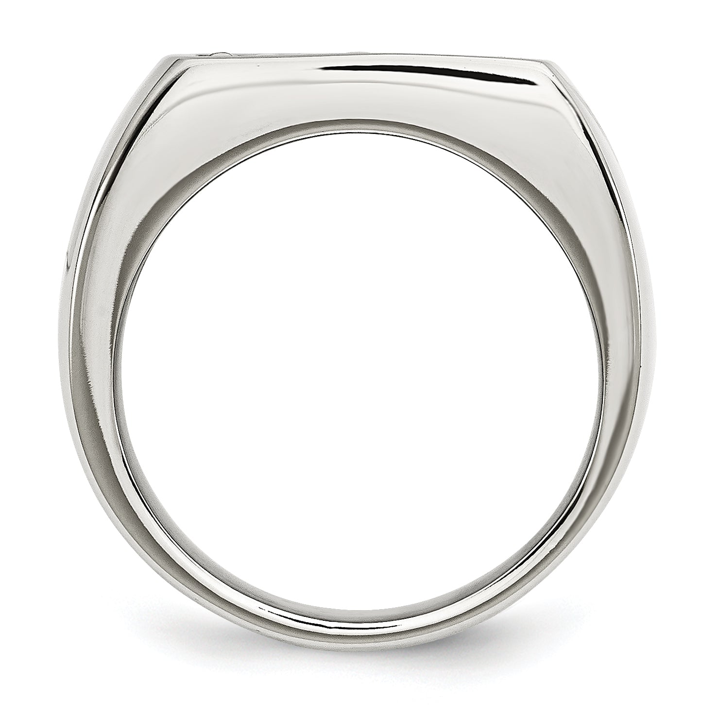 Stainless Steel Antiqued Polished & Textured Cross Signet Ring Secondary image