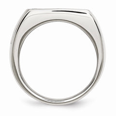 Sophia Jewelers Polished Antiqued Stainless Steel Cross Ring Unisex