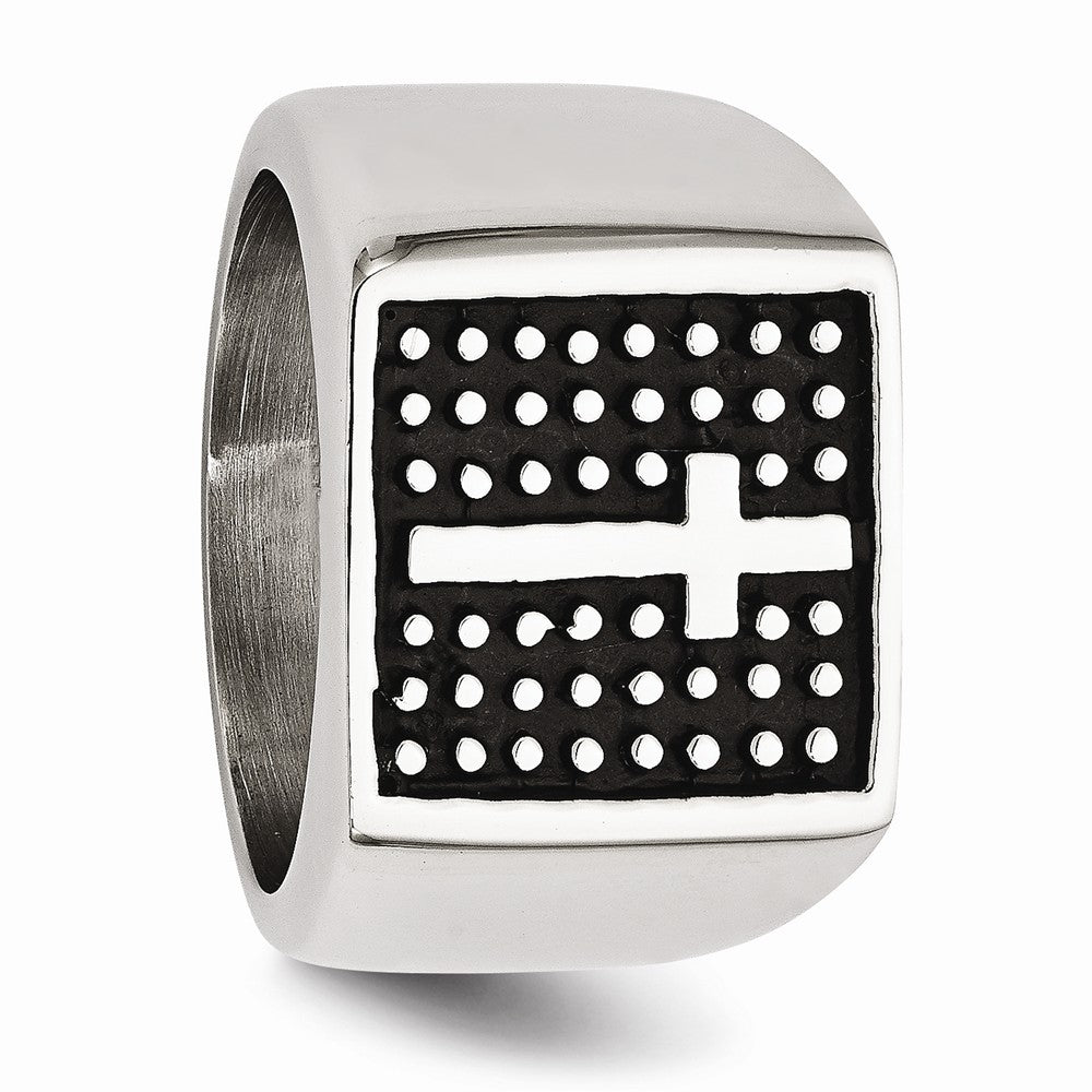 Sophia Jewelers Polished Antiqued Stainless Steel Cross Ring Unisex