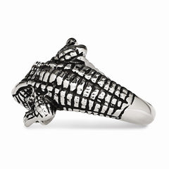 Sophia Jewelers Stainless Steel Alligator Ring Polished Antiqued Finish - 8