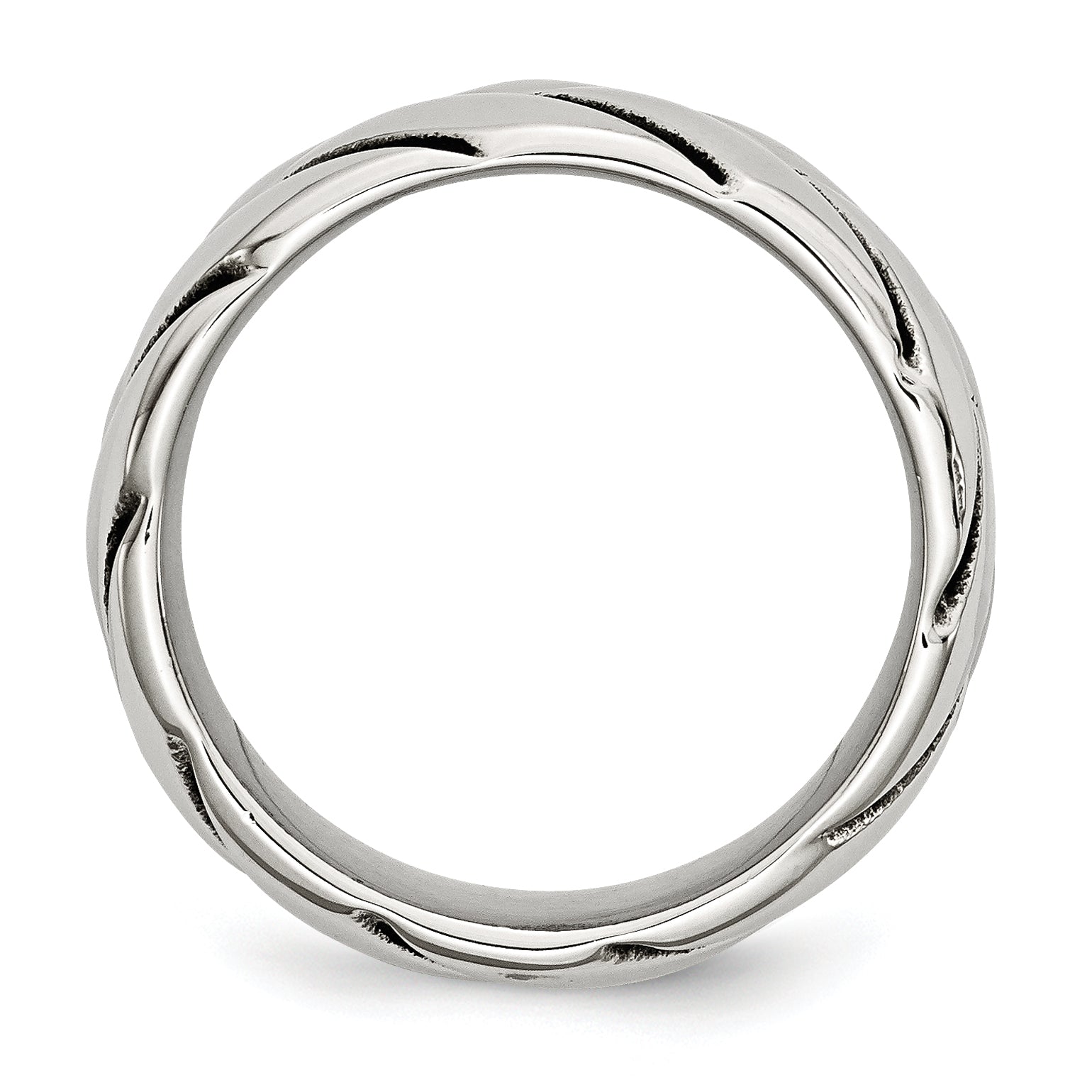 Stainless Steel Polished Braided Design Ring Secondary image